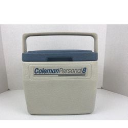 VINTAGE  COLEMAN PERSONAL 8 Cooler  Blue Cup Holder Lid