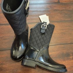 Brand NEW Girls ZARA Boots Rubber Rain, Size 9, 9.5, 26, 27 Black