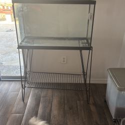 40 Gal Fish Tank With Stand And Filter With Decor