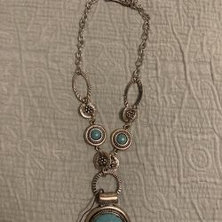 Silver And Turquoise Necklace