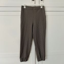 ASOS Design Brown Houndstooth White Side Line Pull On Joggers