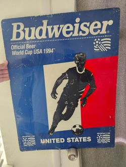 1994 USA Official budweiser World Cup tin poster