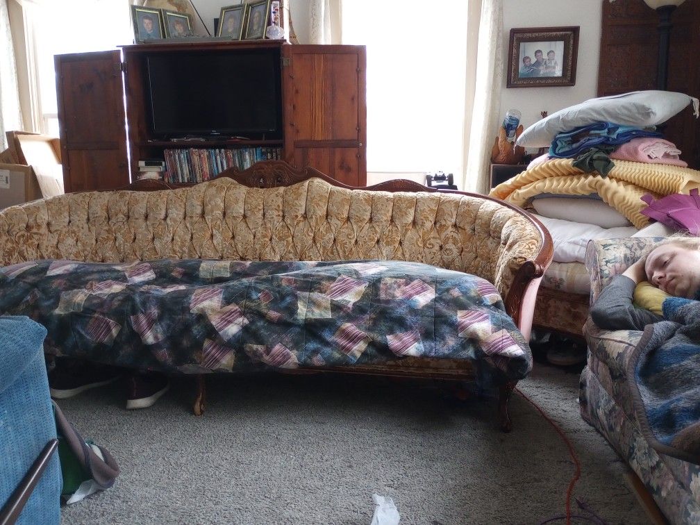 FREE!!! Antique Victorian Couch & Matching Chair