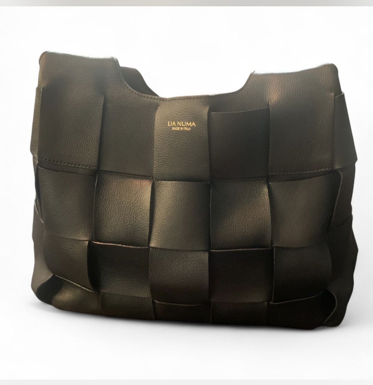 Lia Numa woven Italian leather tote purse