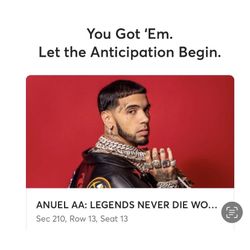 4 Tickets For Anuel AA  5/28 NYC 8 Pm