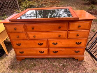 Solid wood dresser w/ mirror