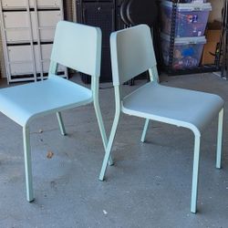 Ikea Pair of Light Green Dining Chairs