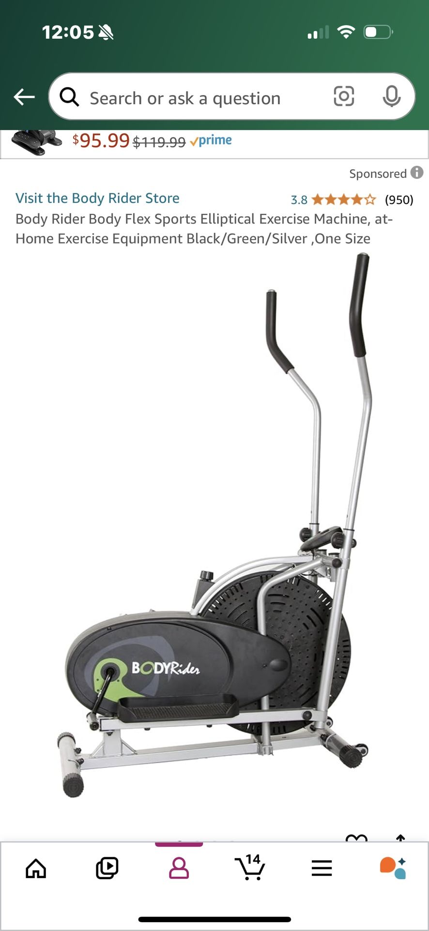 Body Rider Elliptical Exercise Machine