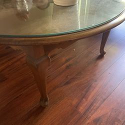 Glass And Wood Coffee Table