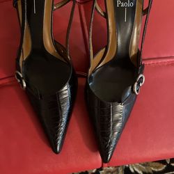 Beautiful, Croc embossed ,black.    From Nordstrom, Not worn Much