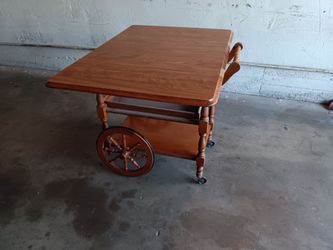 Vintage wooden tea cart