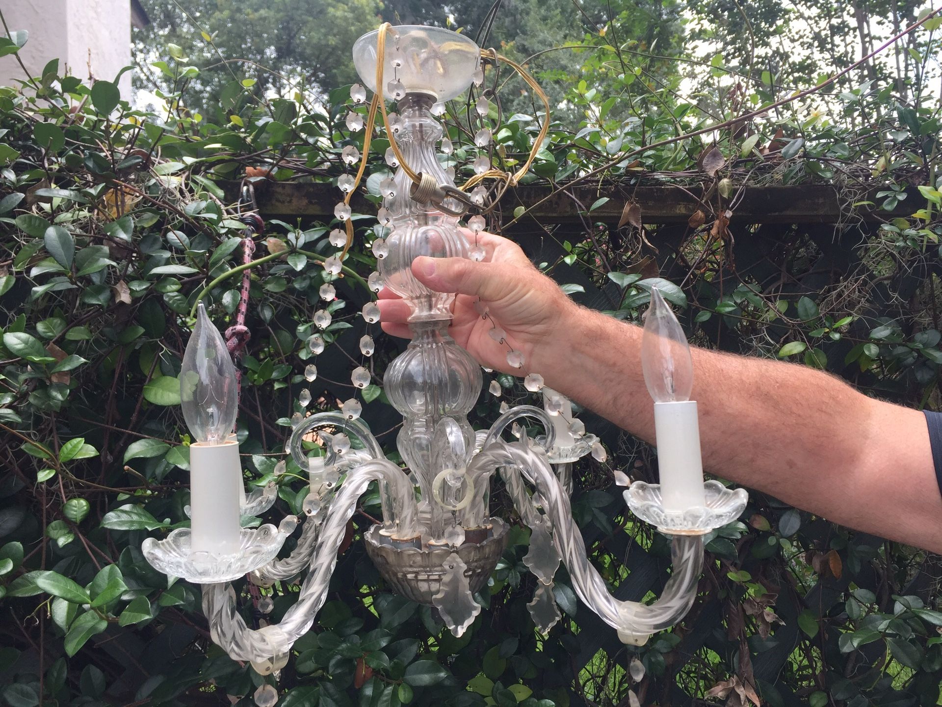 Antique glass chandelier