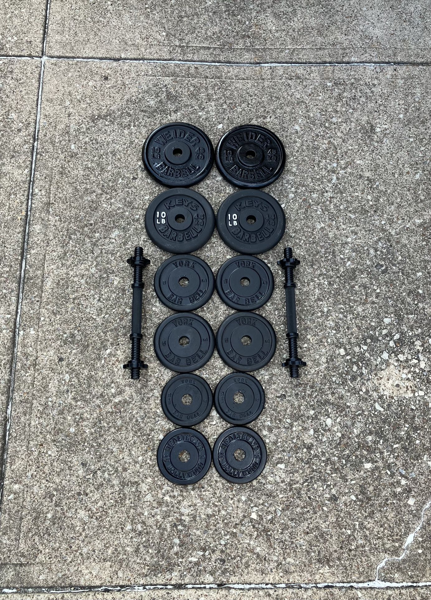70lb + adjustable 1" dumbbell Weight plate set dumbbells weights plates 35lb 35lbs 35 lb Ibs Standard