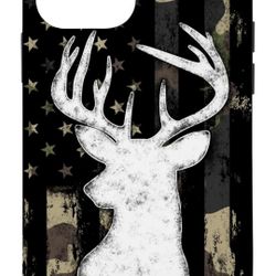 iPhone 12 hunting case, whitetail buck case, camouflage iPhone case, USA flag phone case, deer hunting phone case, iPhone 12 camo case, patriotic iPho