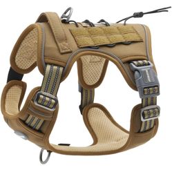 Auroth Adjustable Tactical Dog Harness (size: Medium, 16” - 22” Neck, 22” - 33” Chest)