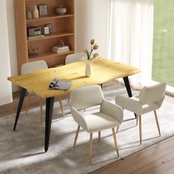 Target Lancelot 5 Piece Oak Dining Table Set 63” Table with 4 Mayfair Upholstered Chairs (Copy)