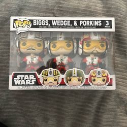 Biggs , Wedge And Porkins Funko Pop