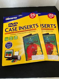 Memorex DVD Case Inserts (2 Packs - 50 Total) - Brand New