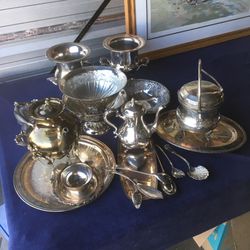Small silverplate / pewter / cast collection