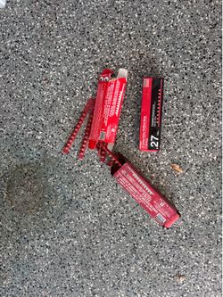 Red .27 caliber powder loads for powder-actuated tools.