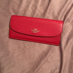 Woman’s Coach Red Leather Wallet