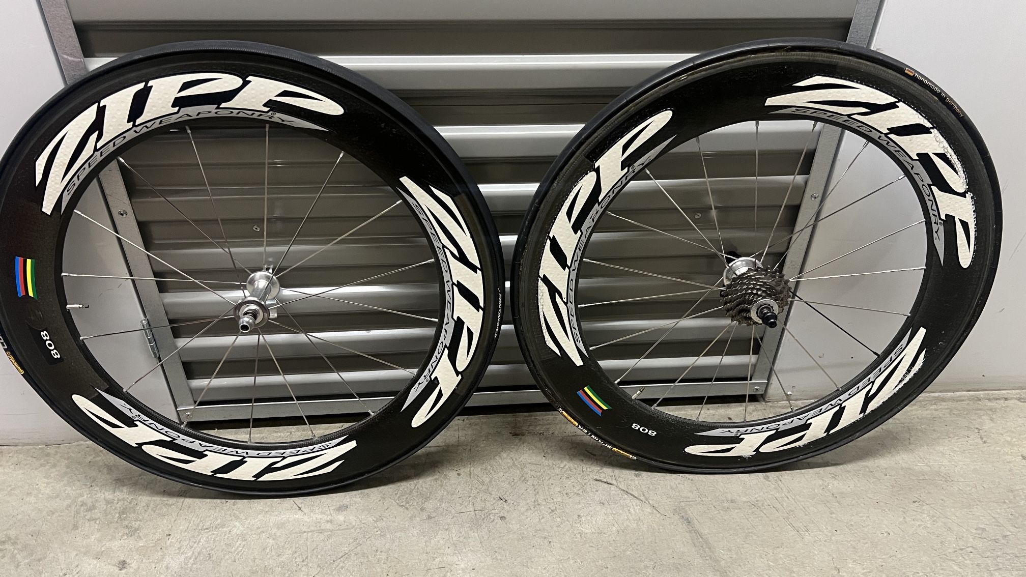 Zipp 808 Tubular Carbon Wheelset – Front & Rear w/ Bags
