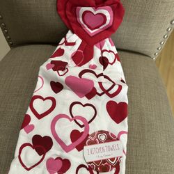 Hearts Kitchen Towels A Set Of 2