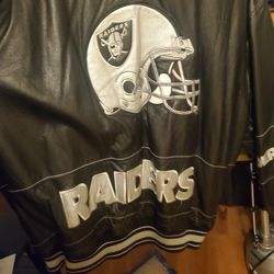 G II Carl Banks Oakland Raiders Leather Jacket 