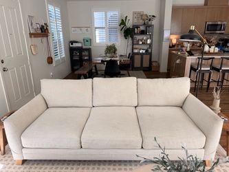 3-Seat Sofa with Wood Legs