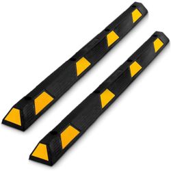 New, Pyle 72 Inch Heavy Duty Vehicle Rubber Car Parking Wheel Guide Stopper pack of 2