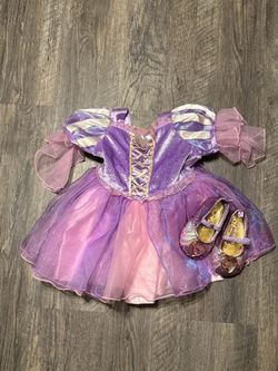 Disney Rapunzel dress costume with matching shoes infant size 12–18 months