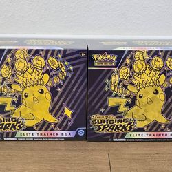 For Sale:
Brand New in Box Pokemon Trading Card Game TCG Scarlet & Violet Surging Sparks Elite Trainer Box ETB