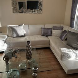 White Leather Sofa Real Leather 