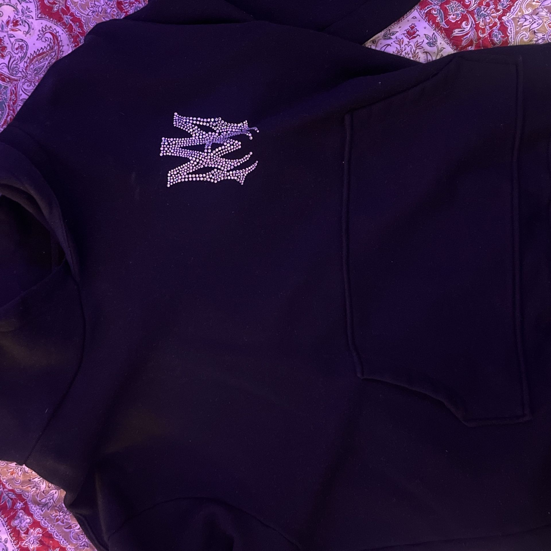 Black Rhinestone Amiri Hoodie