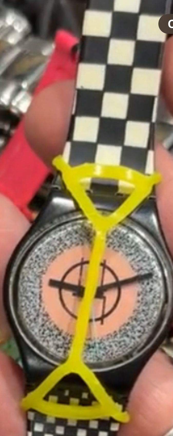 vintage Swatch watch, model GB116 "Mackintosh," from the 1987 Fall/Winter collection