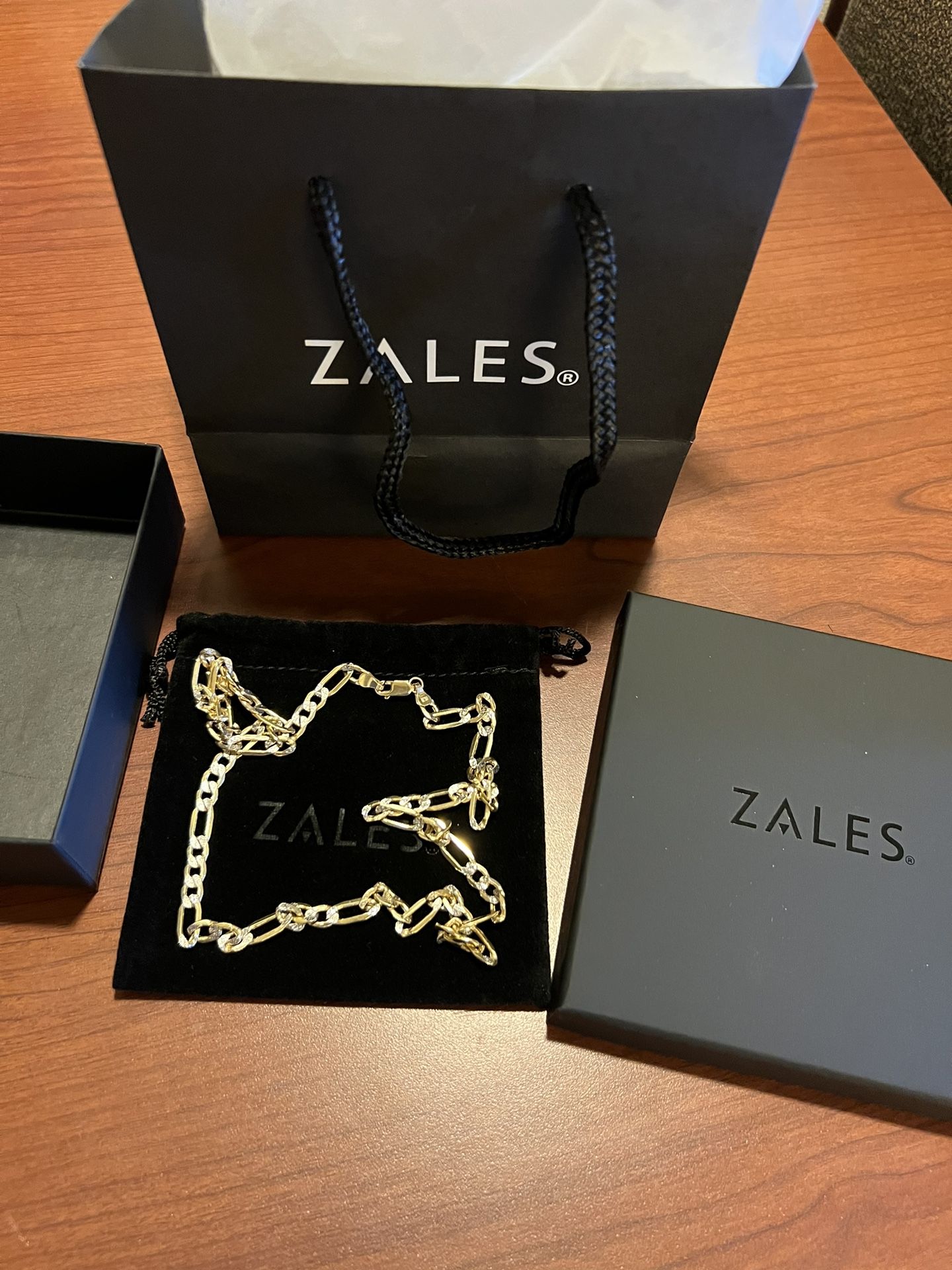 Zales 10K Two Tone Gold Figaro Chain