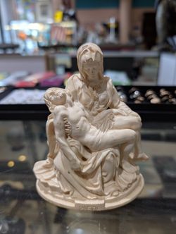 Vintage Pieta Religious Statue A Santini Made Italy Figurine Sculpture