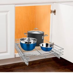  Pull Out Cabinet Organizer, 17"W x 21"D - Slide Out Drawers for Kitchen Cabinets - Sliding Pantry Shelves - Roll Out Shelf Storage for Pots, Pans 