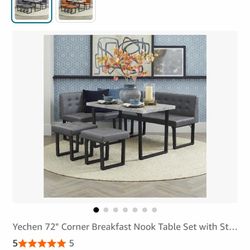 Table set L shaped booth dining 