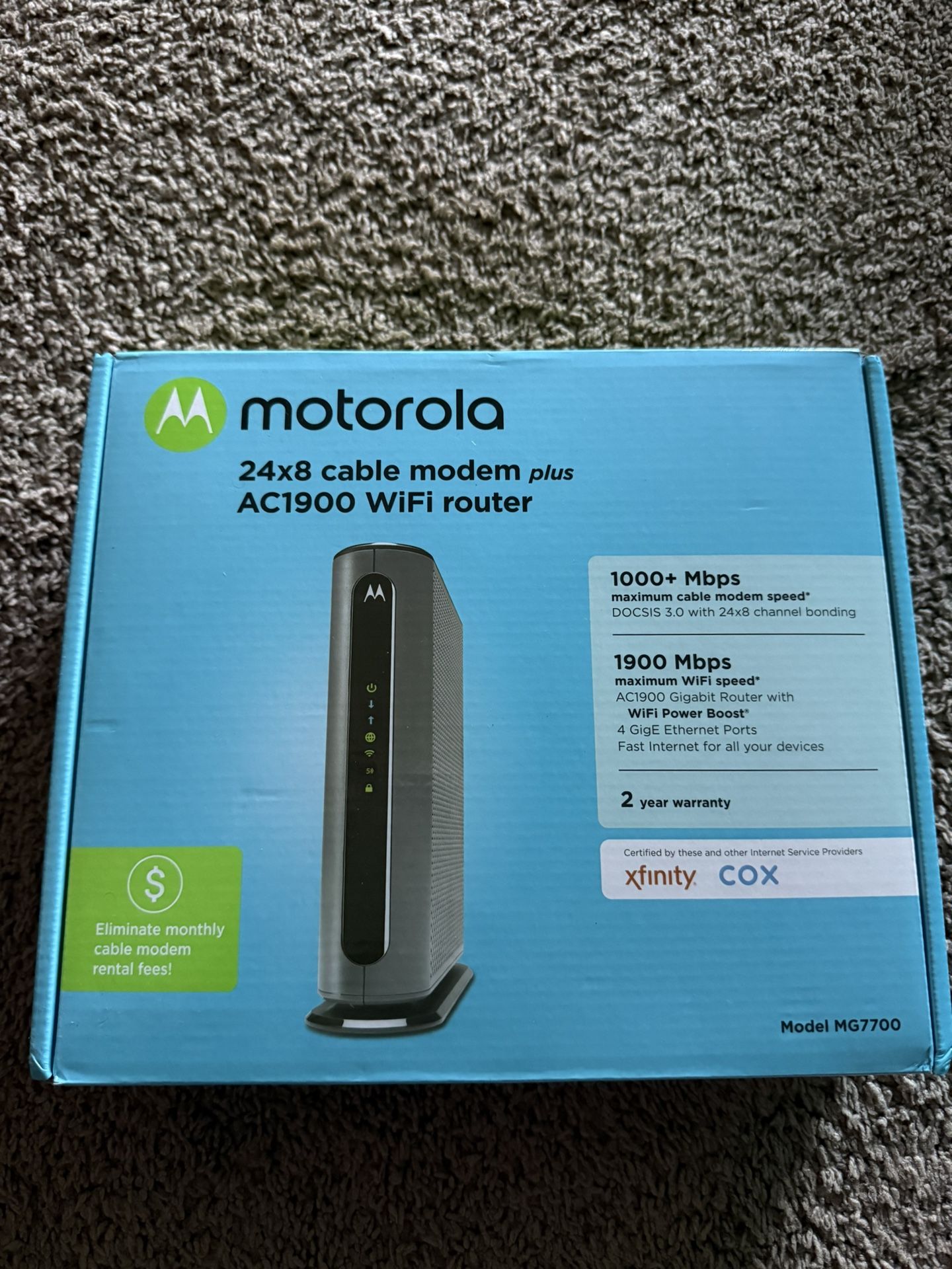 $40 Motorola WiFi Modem Plus Router