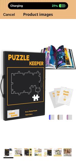 New Open Bag Puzzle Storage Folder wLabeling Tabs & Name Card Pocket, Portable