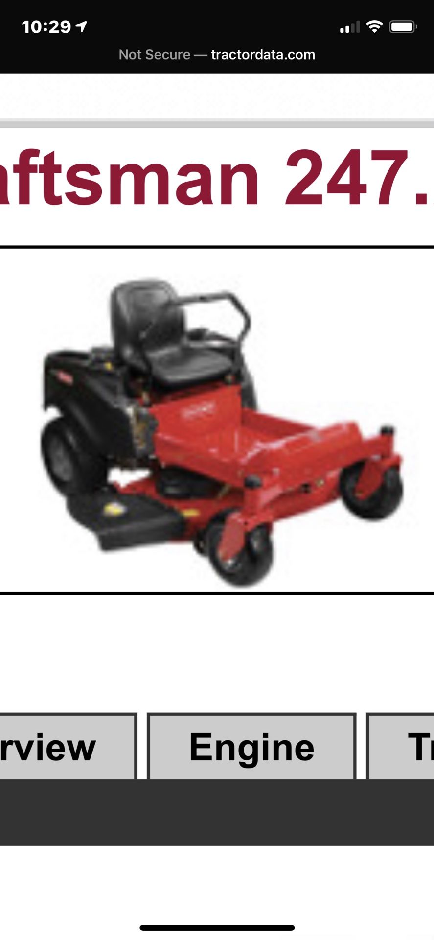 Craftsman Z6400 riding lawn mower.