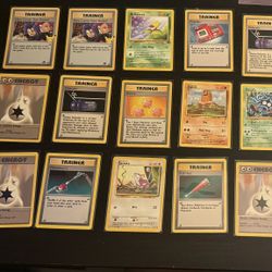 Vintage & Modern Pokémon Card Lot – Base Set, Team Rocket, Trainers, Energy – 45 Cards