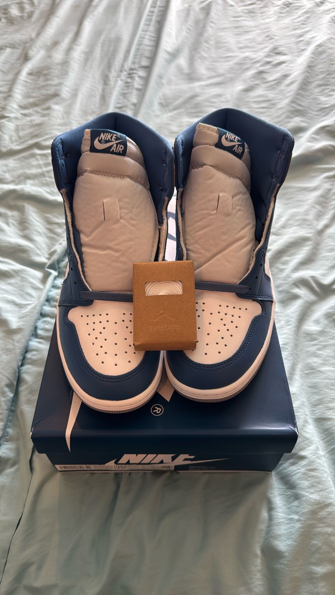 Retro 1 High True Blue/Wht Cement Grey Size 10.5