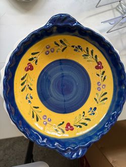 Baum Brothers Blue Floral Collection 15" Serving Bowl