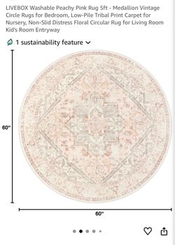 Washable pink rug