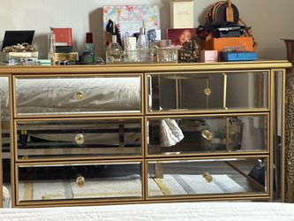 Glass gold dresser