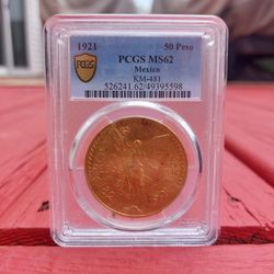 1921 Mexico 50 Pesos gold Coin Centenario 