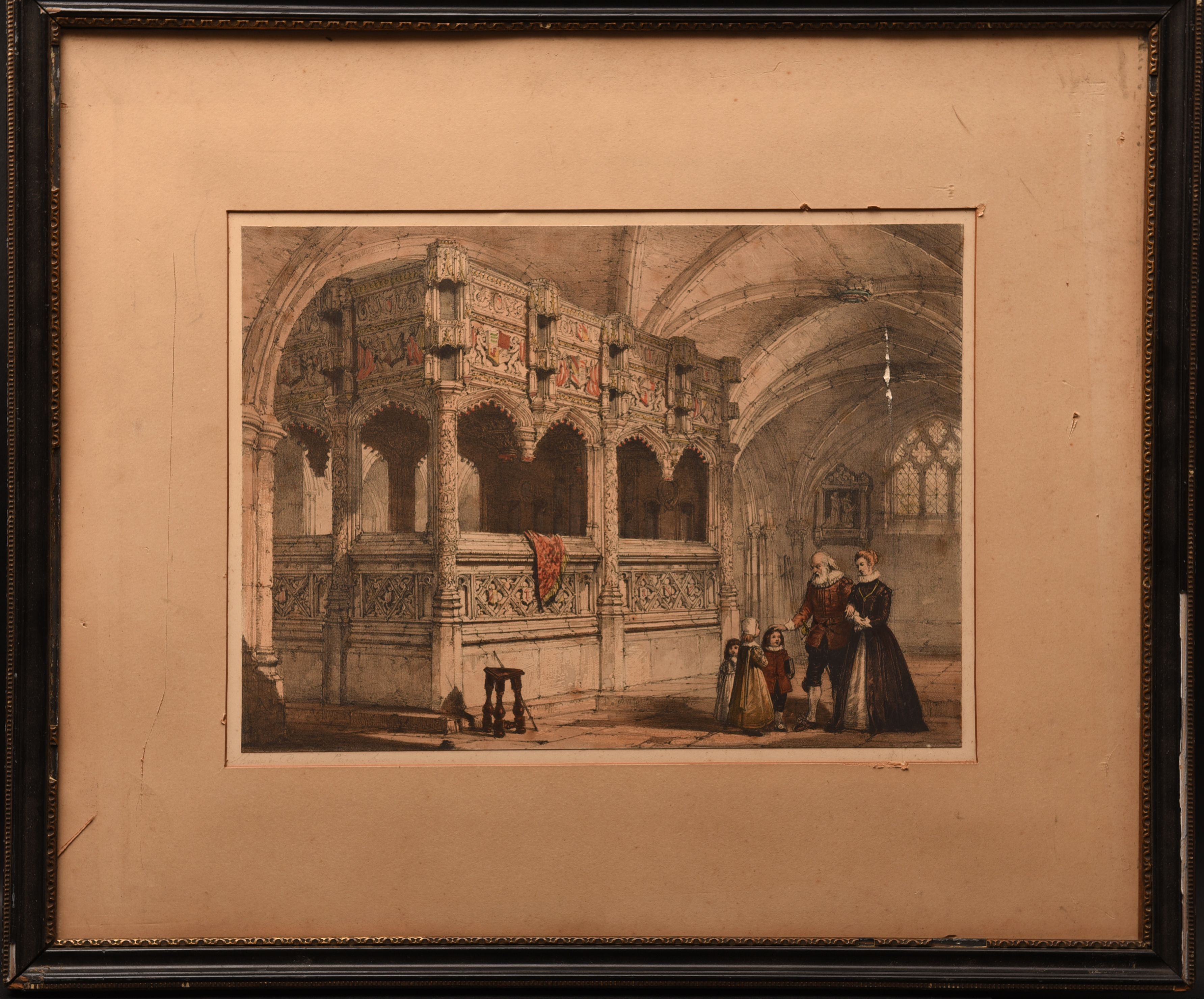 The Shrine of the Countess de la Warre, Boxgrove Priory 19th Century Etching