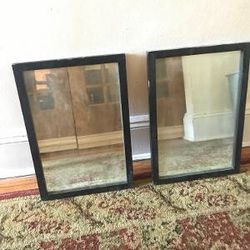 Vintage Black Wooden Frame Mirrors